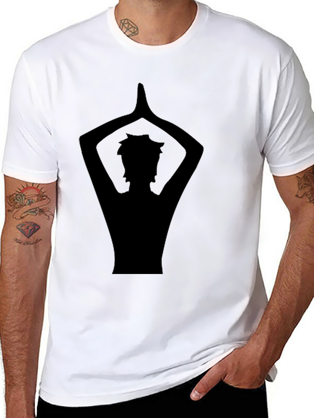 Yoga Silhouette Graphic Black T-Shirt