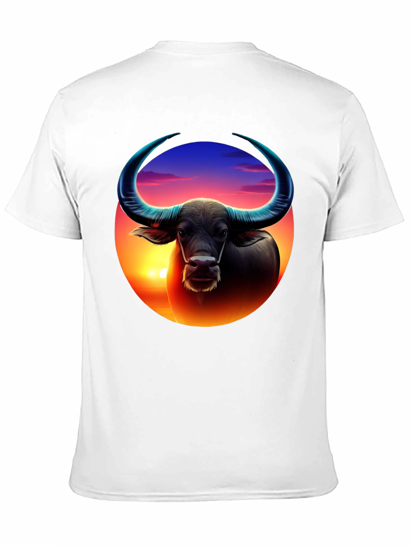 Sunset Buffalo Graphic Tee - Cool Design