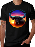 Sunset Buffalo Graphic Tee - Cool Design