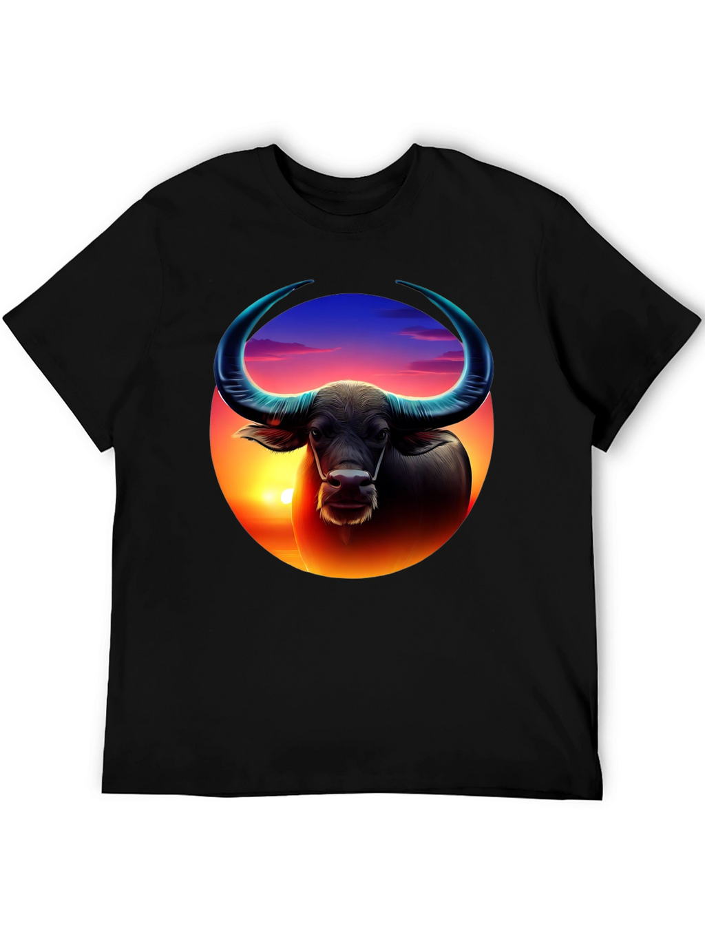 Sunset Buffalo Graphic Tee - Cool Design