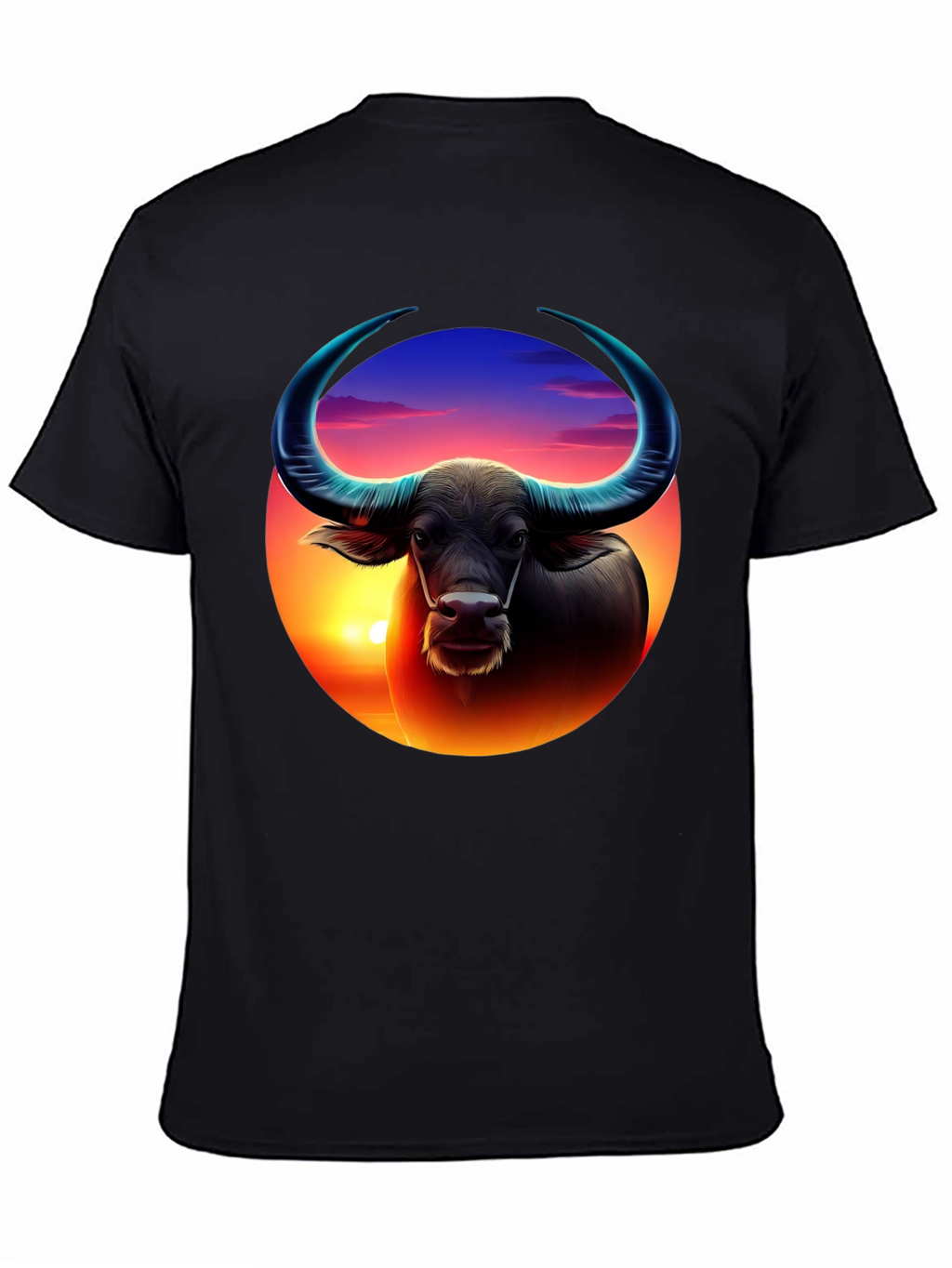 Sunset Buffalo Graphic Tee - Cool Design