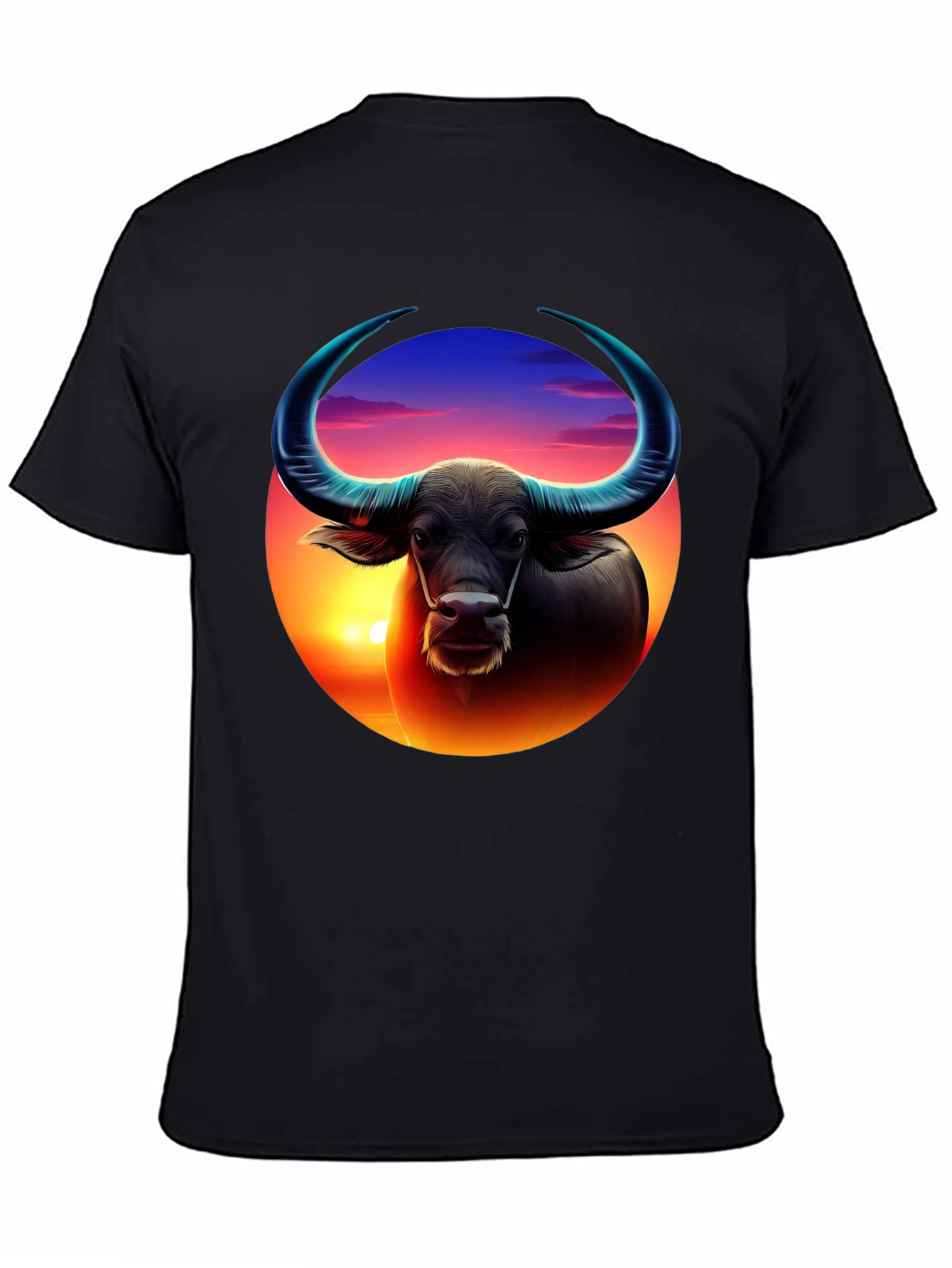 Sunset Buffalo Graphic Tee - Cool Design