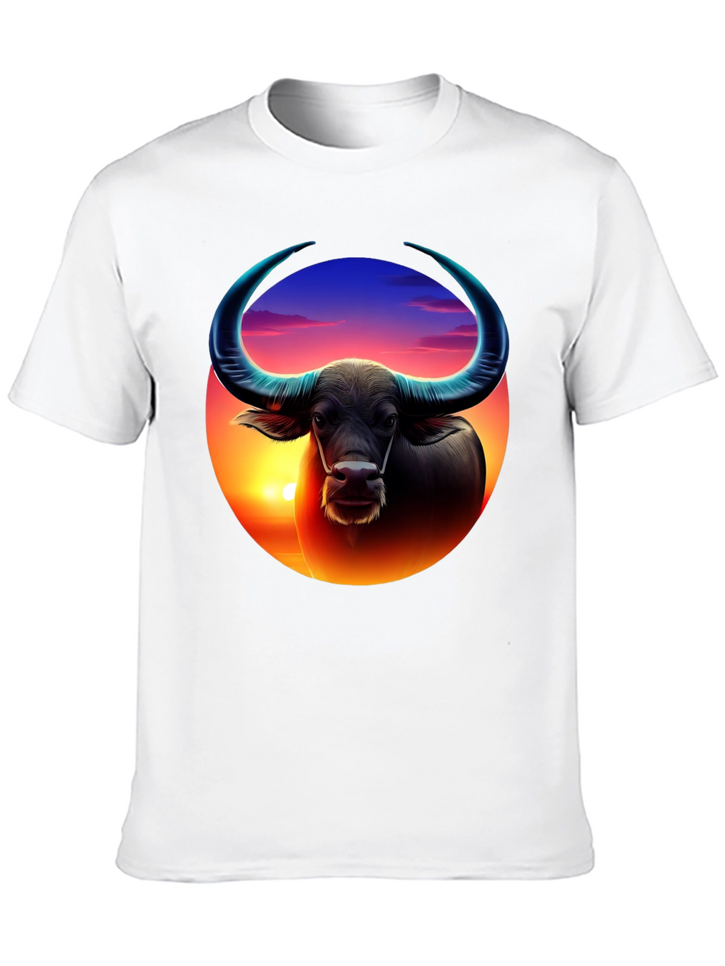 Sunset Buffalo Graphic Tee - Cool Design