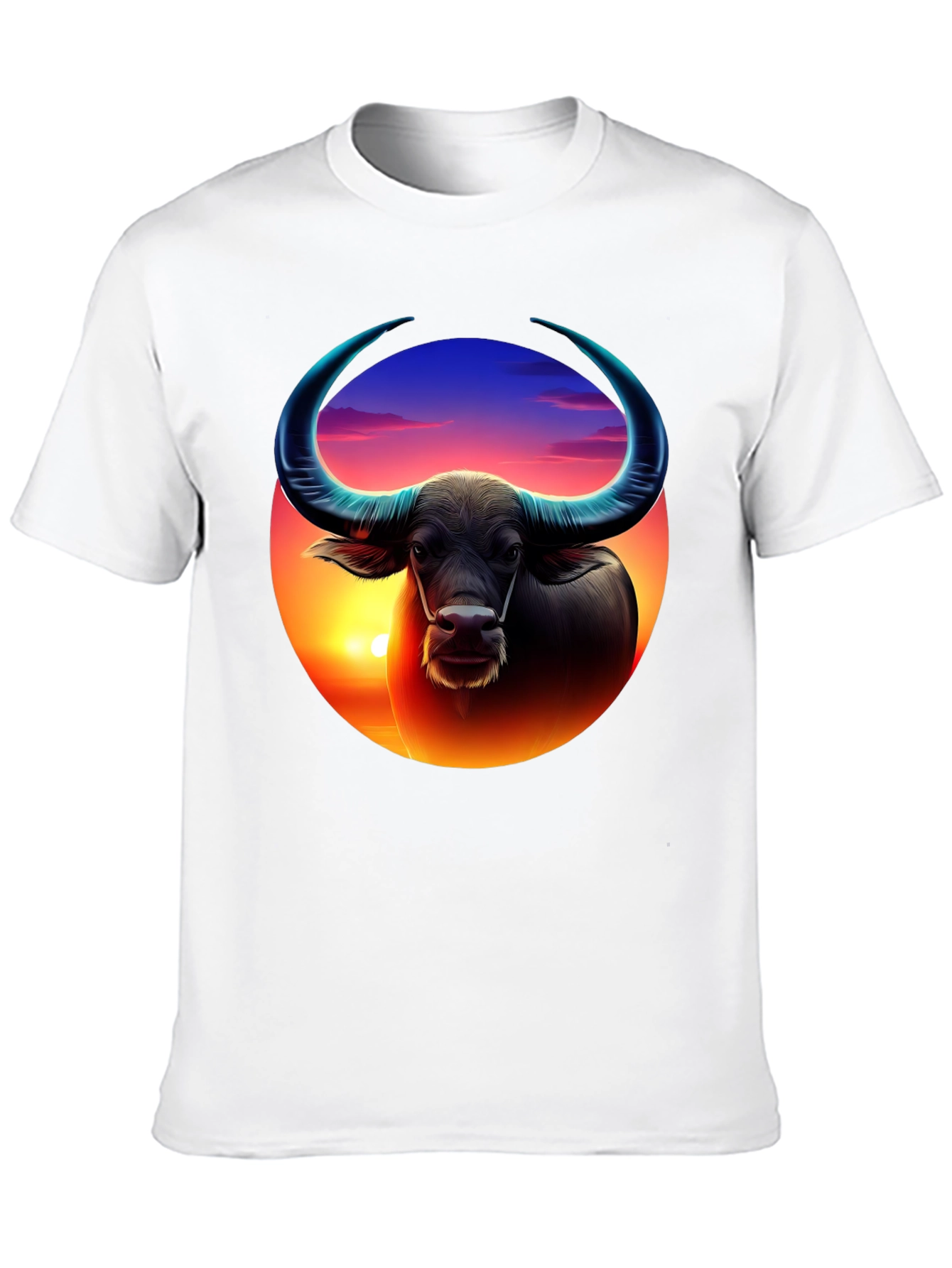 Sunset Buffalo Graphic Tee - Cool Design