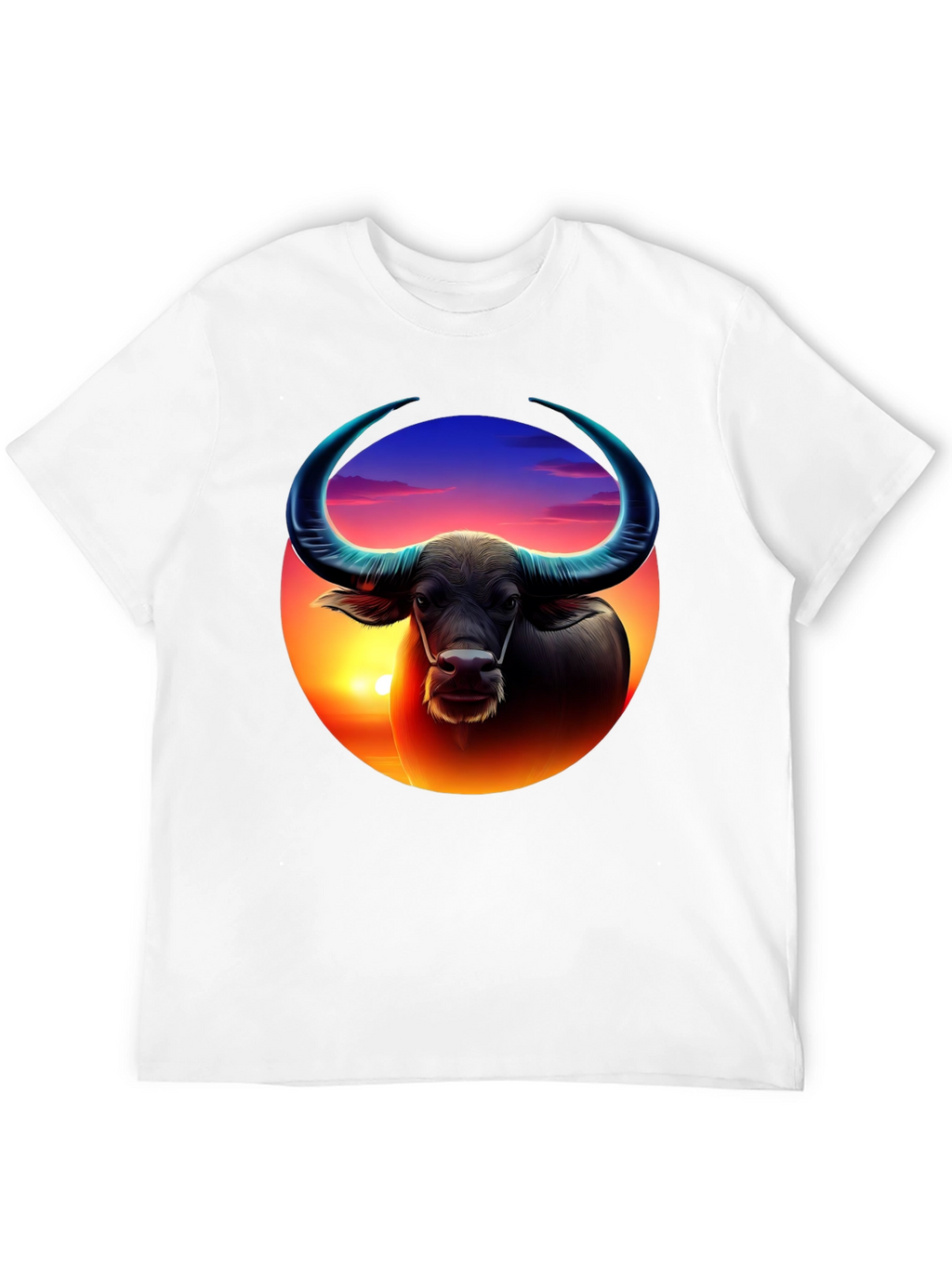 Sunset Buffalo Graphic Tee - Cool Design