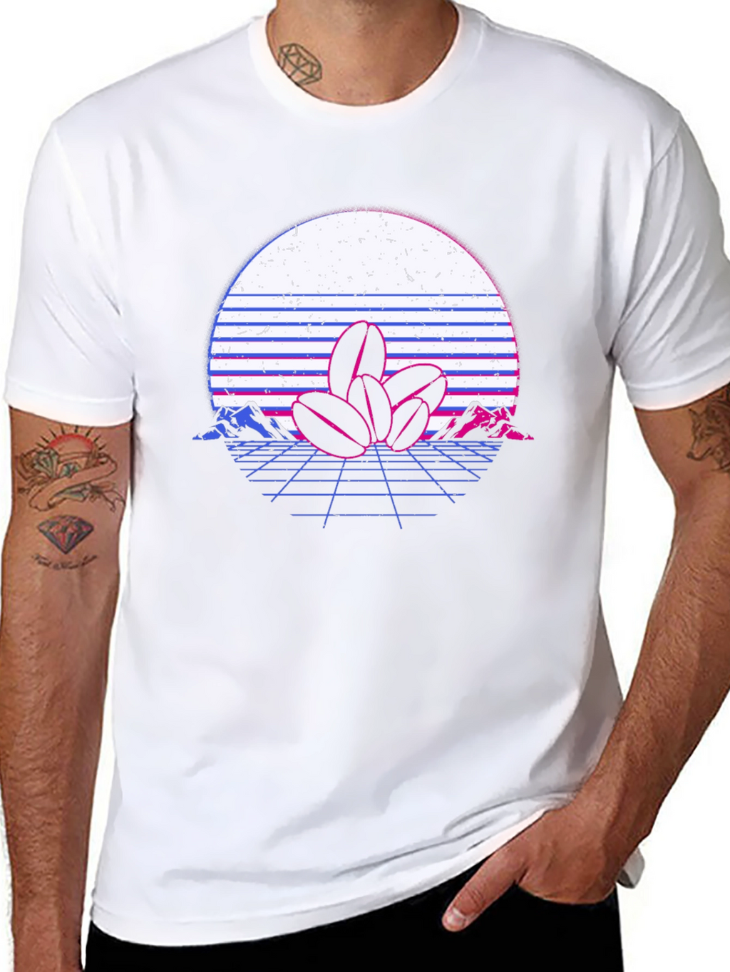 Retro Coffee Bean Graphic T-Shirt
