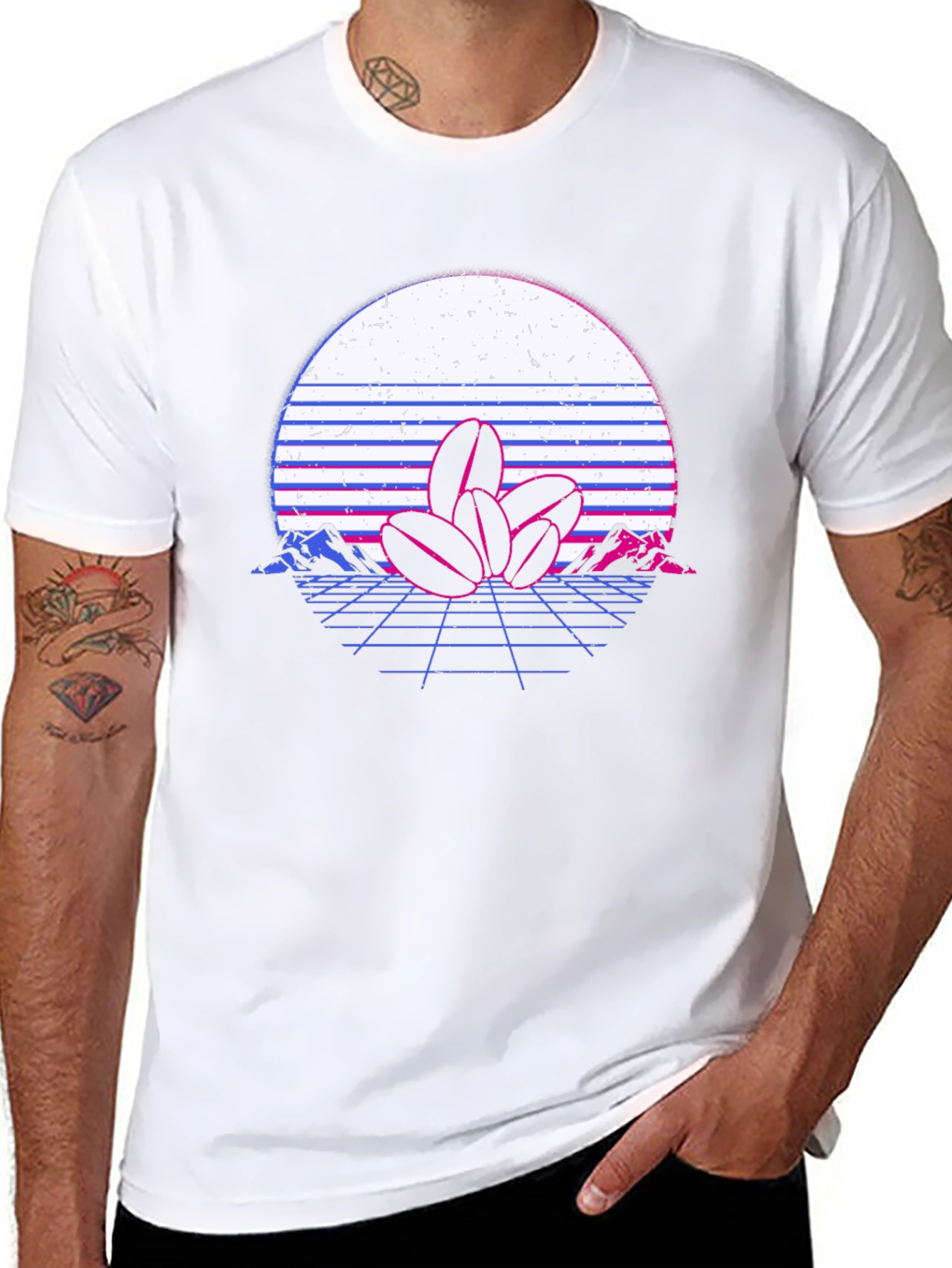 Retro Coffee Bean Graphic T-Shirt