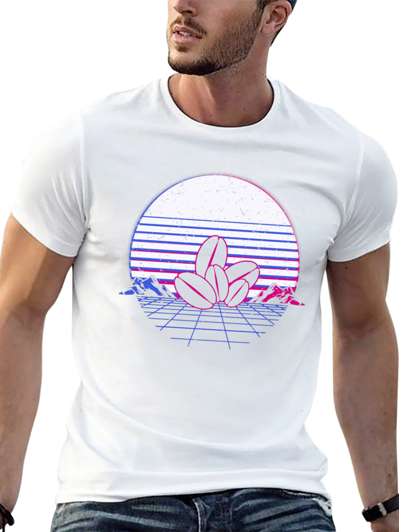 Retro Coffee Bean Graphic T-Shirt