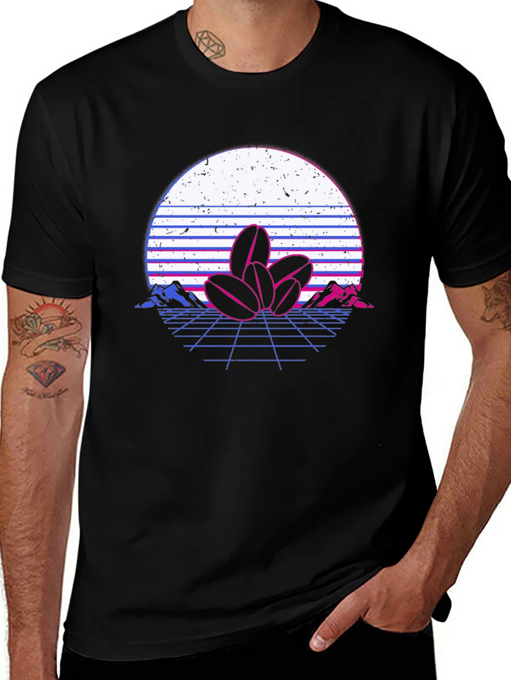 Retro Coffee Bean Graphic T-Shirt
