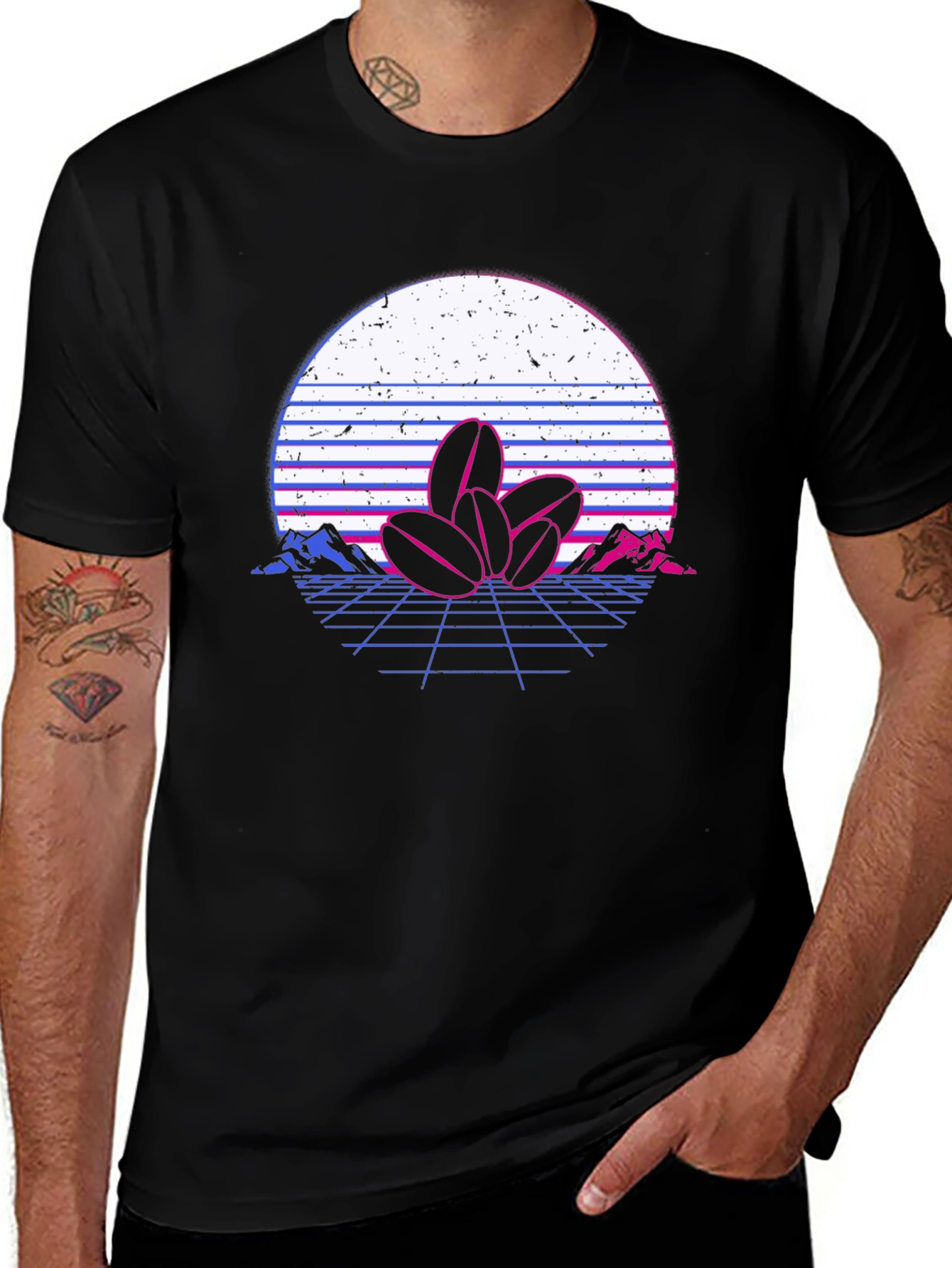 Retro Coffee Bean Graphic T-Shirt