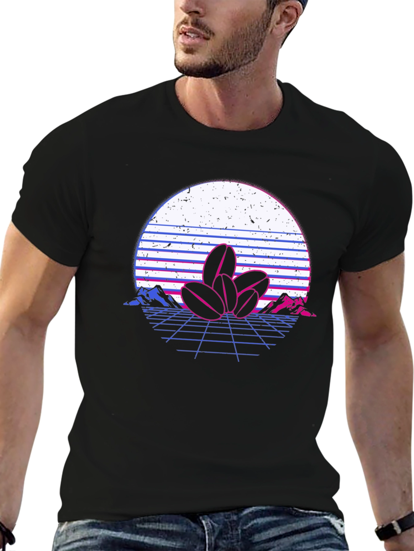 Retro Coffee Bean Graphic T-Shirt