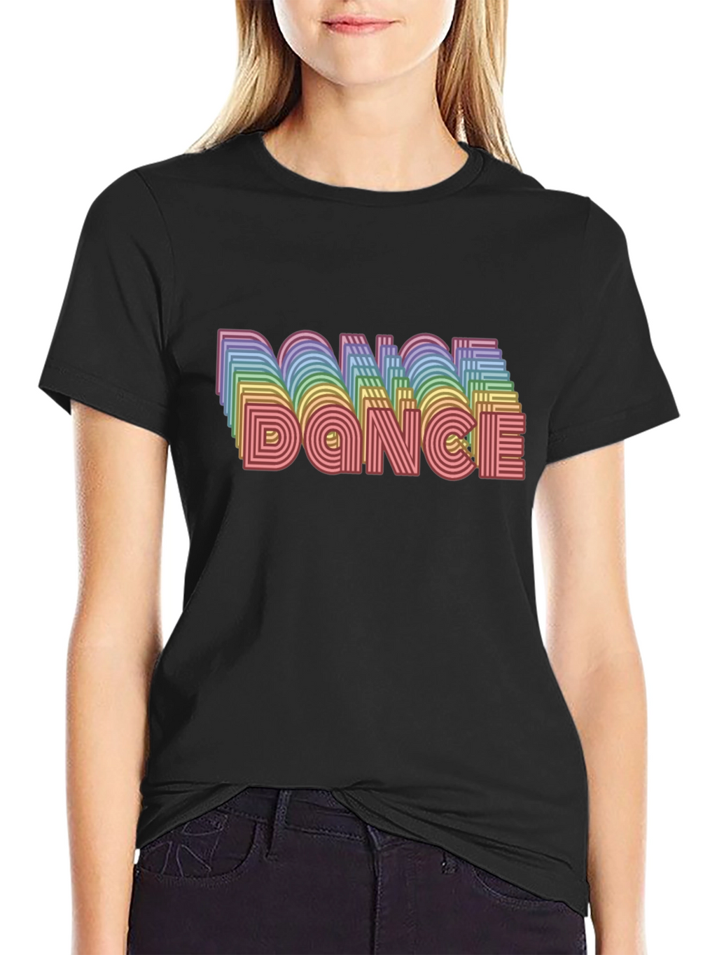 Retro Dance Graphic Black T-Shirt