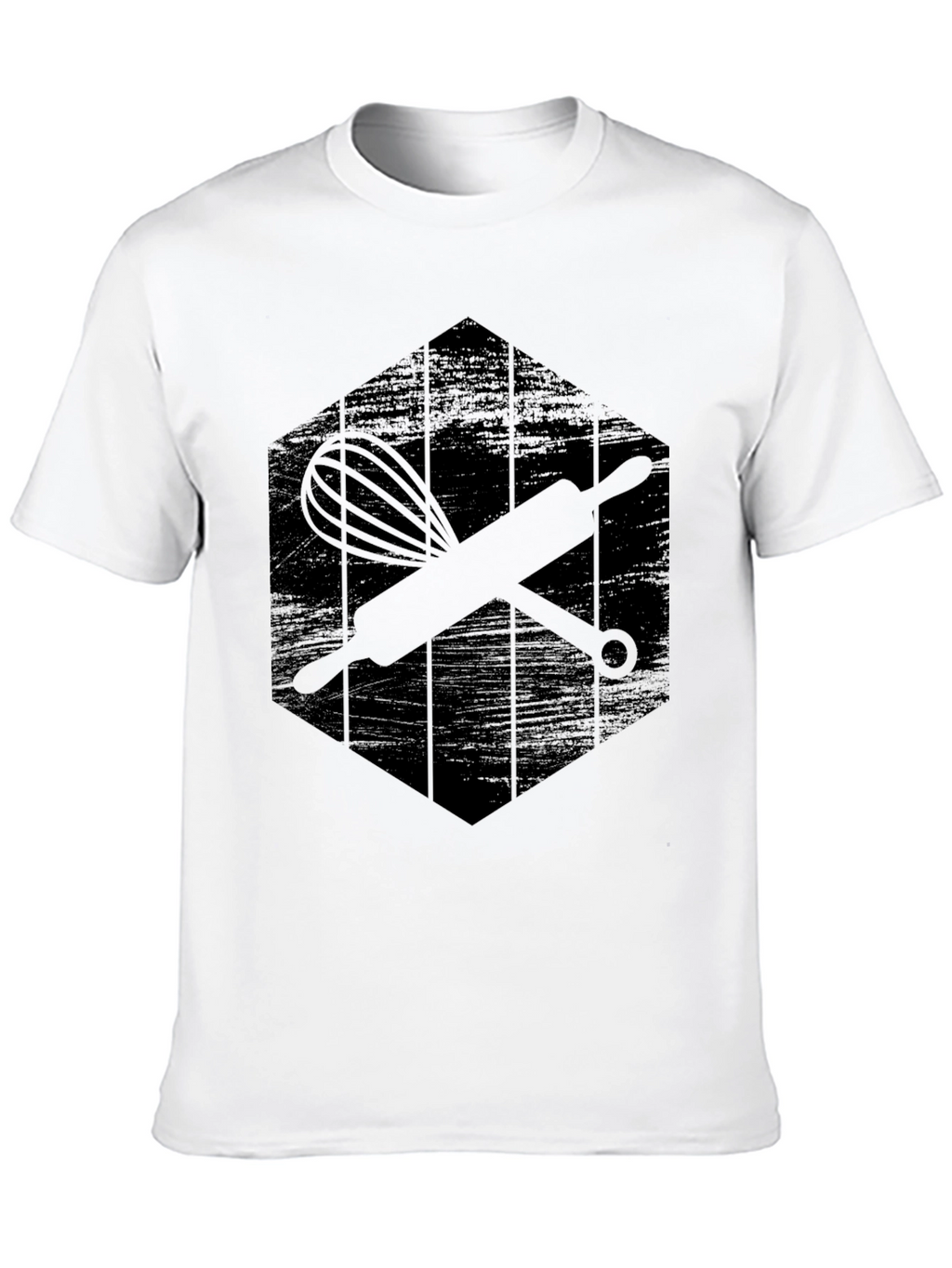 Bakers Black Tee: Whisk & Rolling Pin Graphic