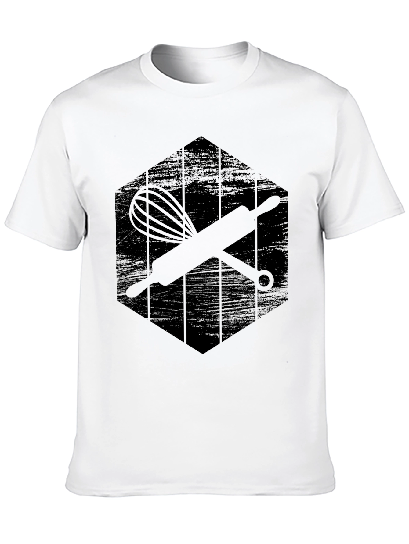 Bakers Black Tee: Whisk & Rolling Pin Graphic
