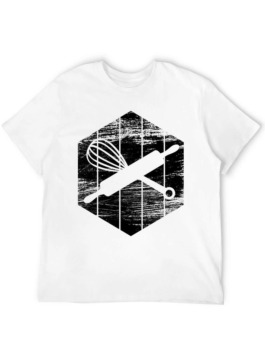 Bakers Black Tee: Whisk & Rolling Pin Graphic