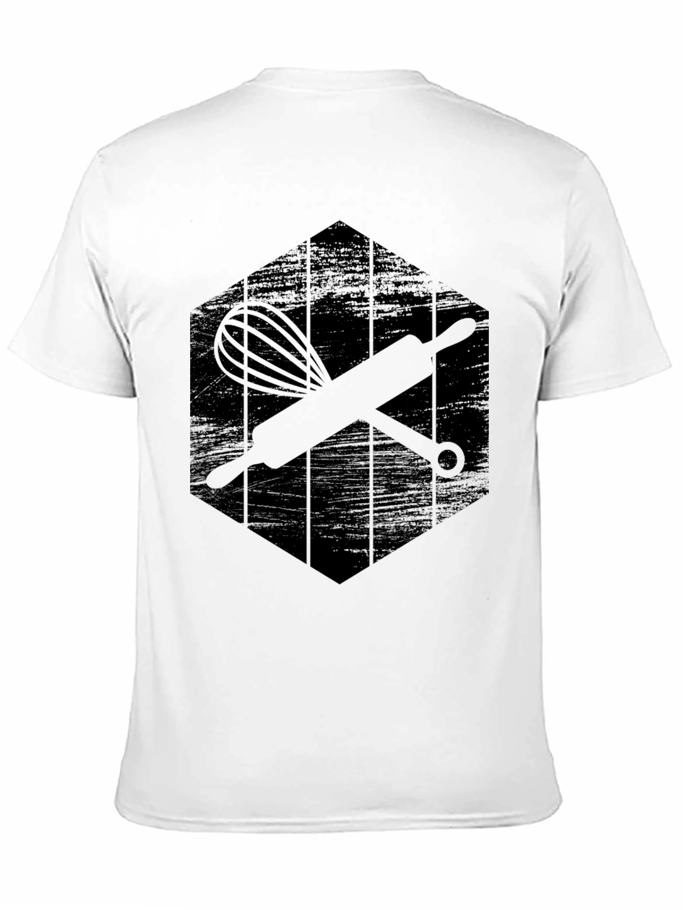 Bakers Black Tee: Whisk & Rolling Pin Graphic
