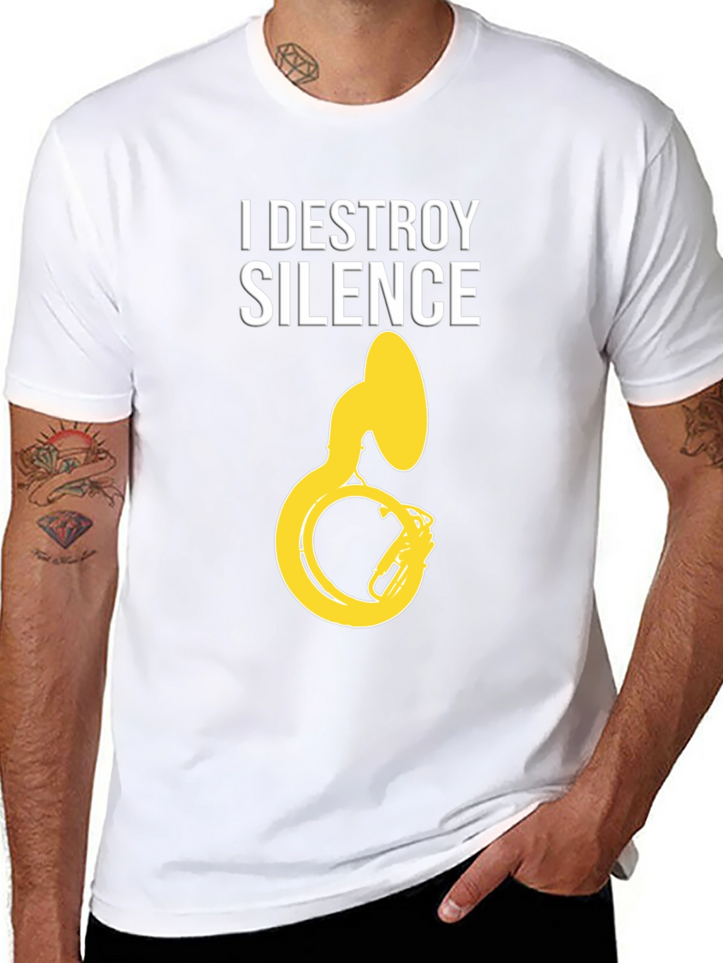 I Destroy Silence Tuba Graphic Tee - Black