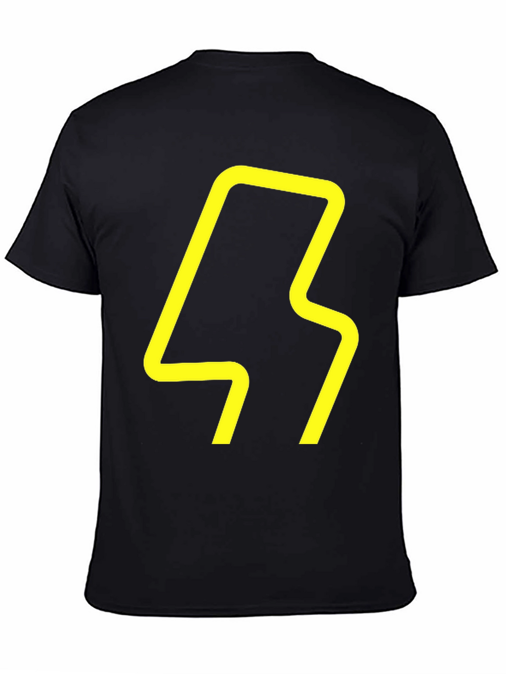 Modern Graphic Tee - Yellow Abstract Design on Black