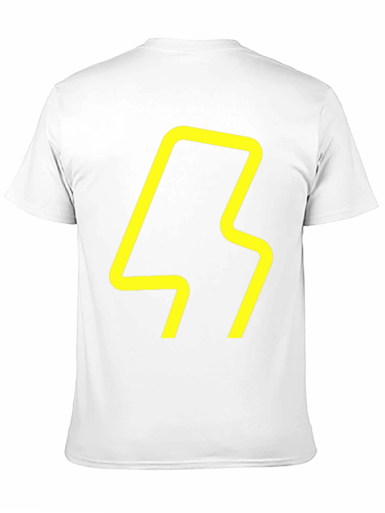 Modern Graphic Tee - Yellow Abstract Design on Black