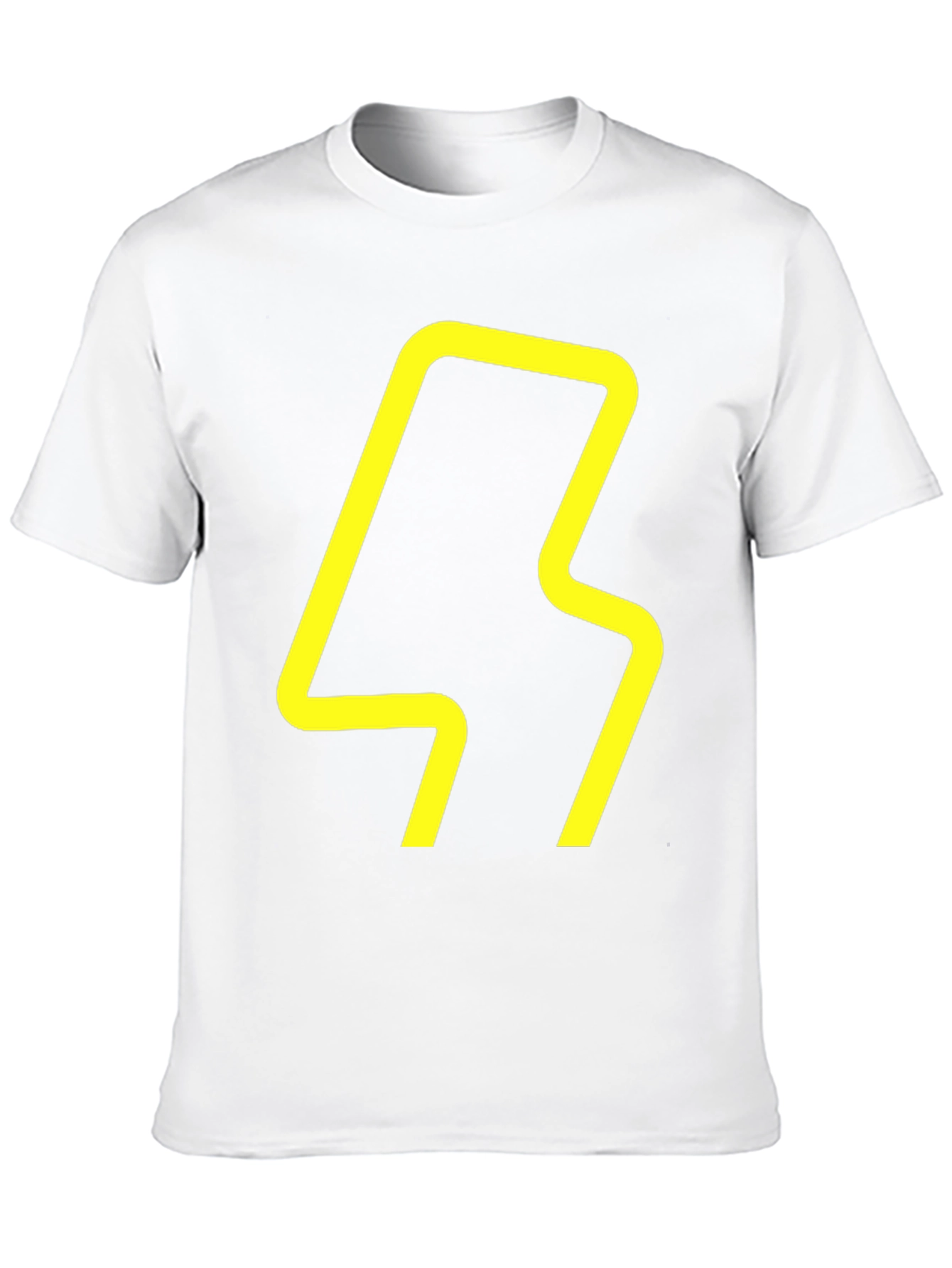Modern Graphic Tee - Yellow Abstract Design on Black