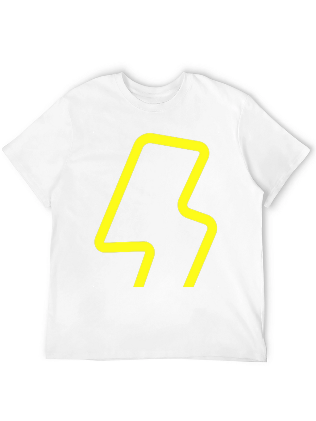 Modern Graphic Tee - Yellow Abstract Design on Black