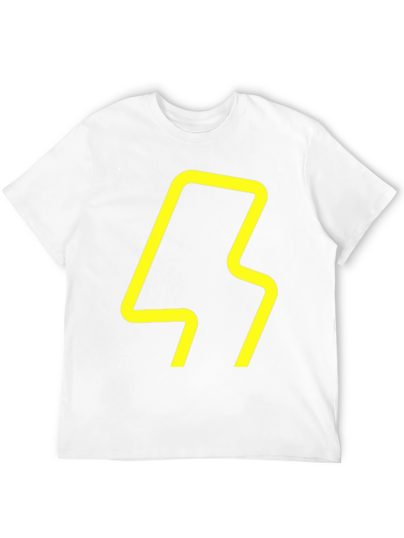 Modern Graphic Tee - Yellow Abstract Design on Black