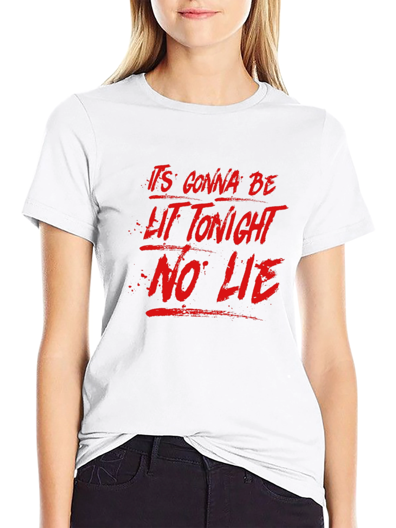 Its Gonna Be Lit Tonight Mens Black Graphic T-Shirt