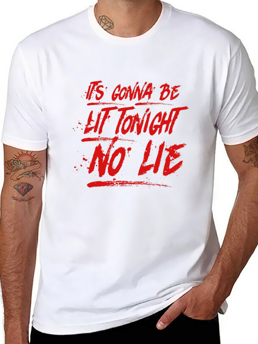 Its Gonna Be Lit Tonight Mens Black Graphic T-Shirt