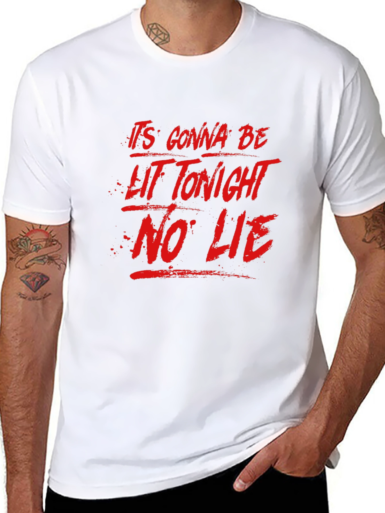 Its Gonna Be Lit Tonight Mens Black Graphic T-Shirt