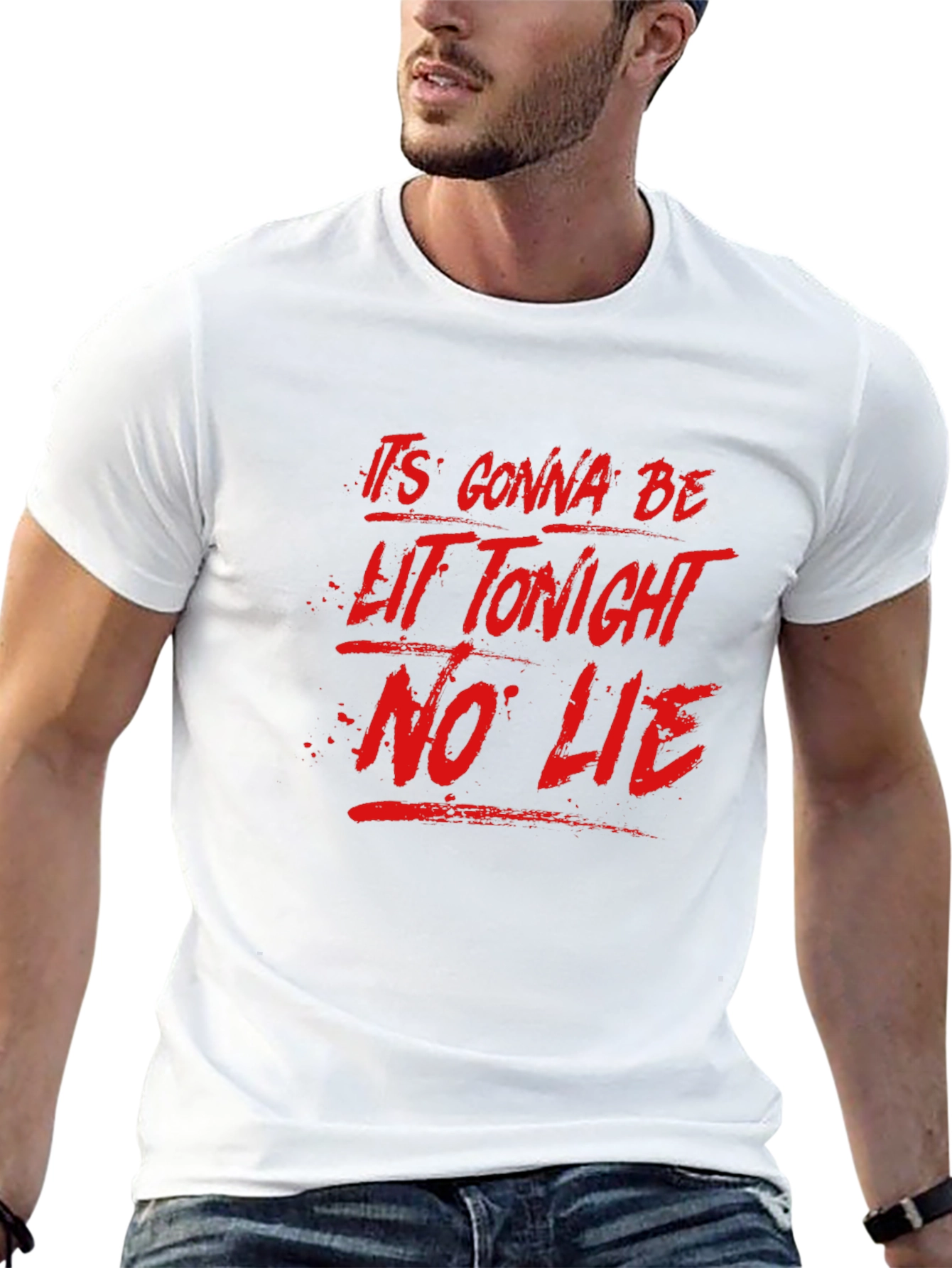 Its Gonna Be Lit Tonight Mens Black Graphic T-Shirt