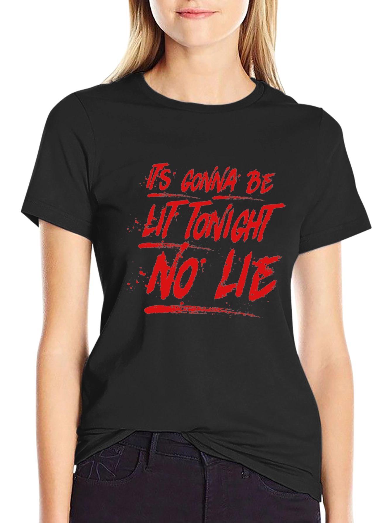 Its Gonna Be Lit Tonight Mens Black Graphic T-Shirt