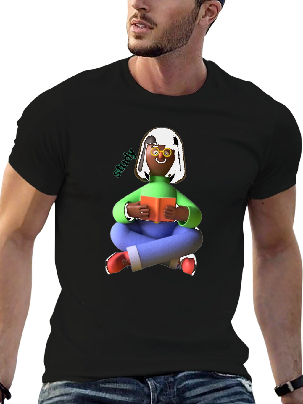 Study Time Black Graphic Tee