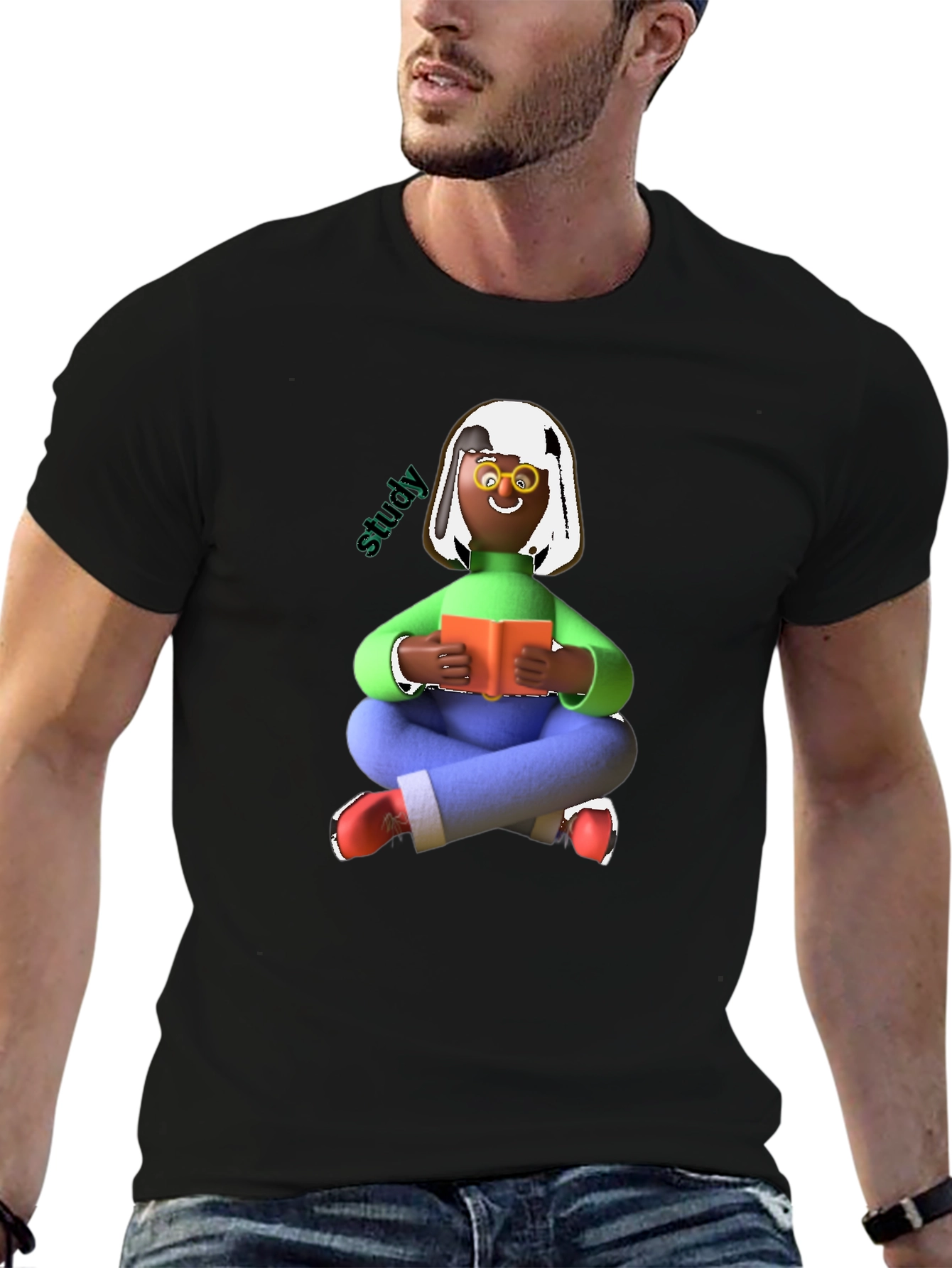 Study Time Black Graphic Tee