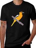 Oriole Bird Graphic Tee - Casual Style