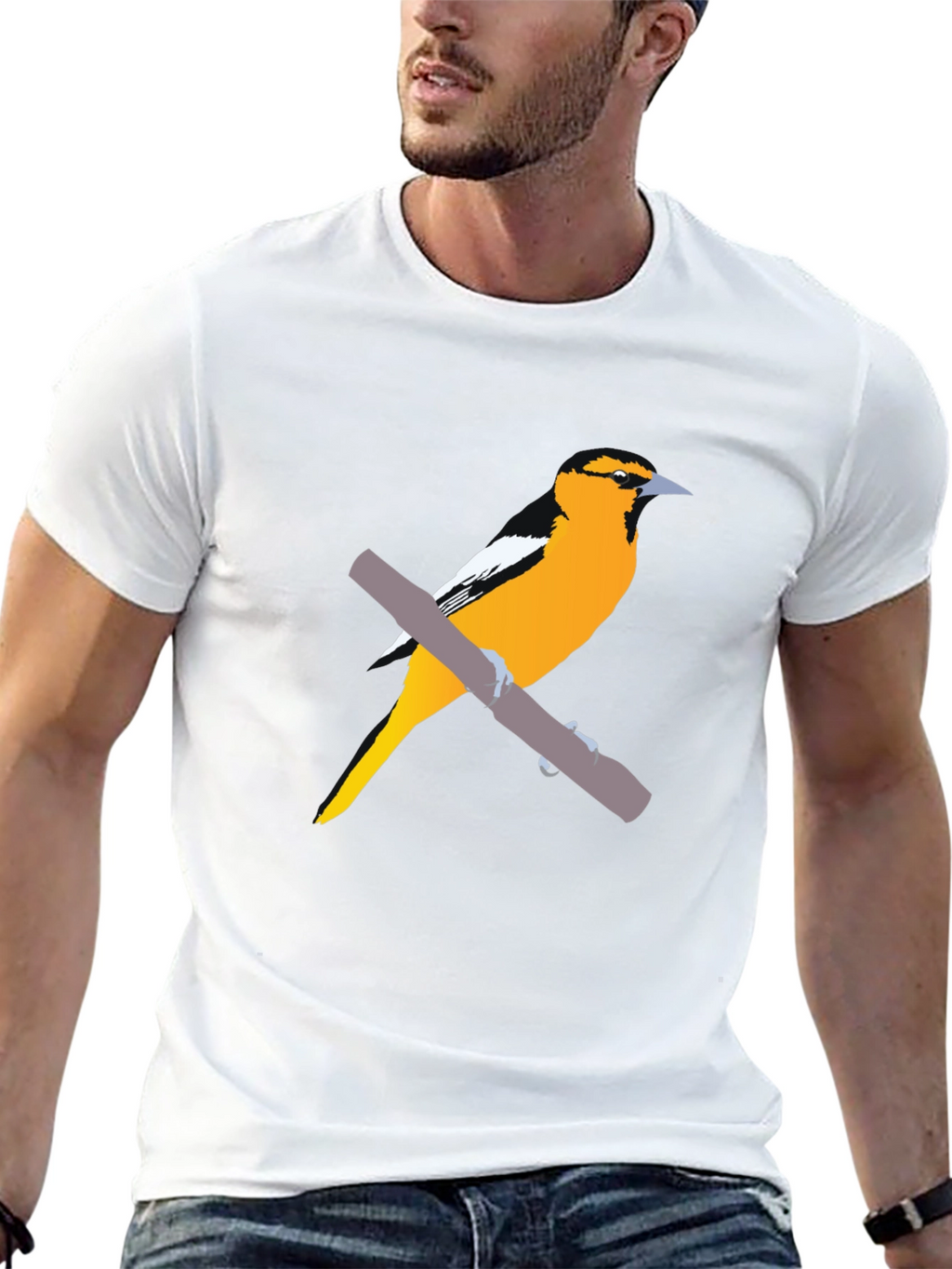 Oriole Bird Graphic Tee - Casual Style