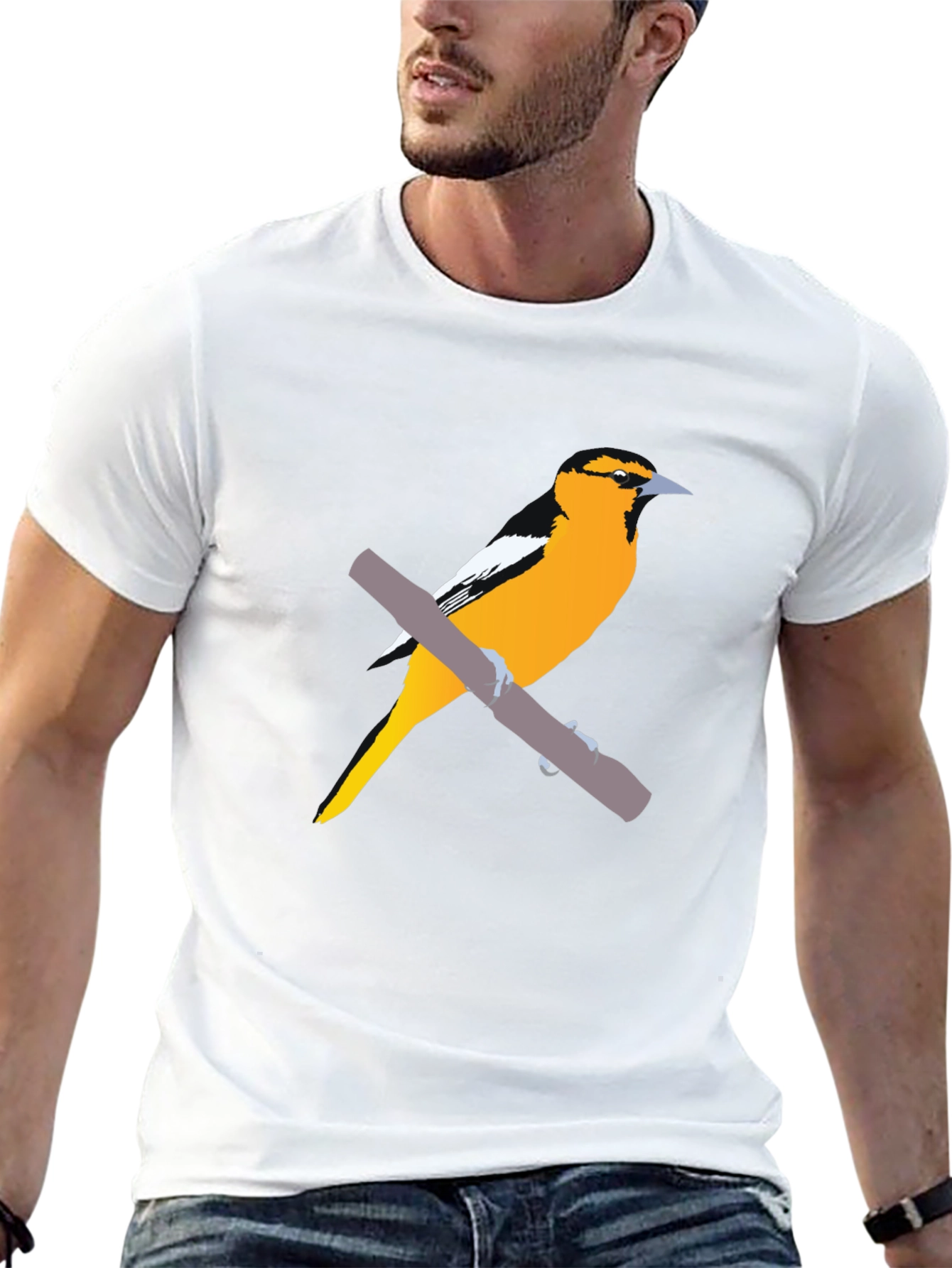 Oriole Bird Graphic Tee - Casual Style
