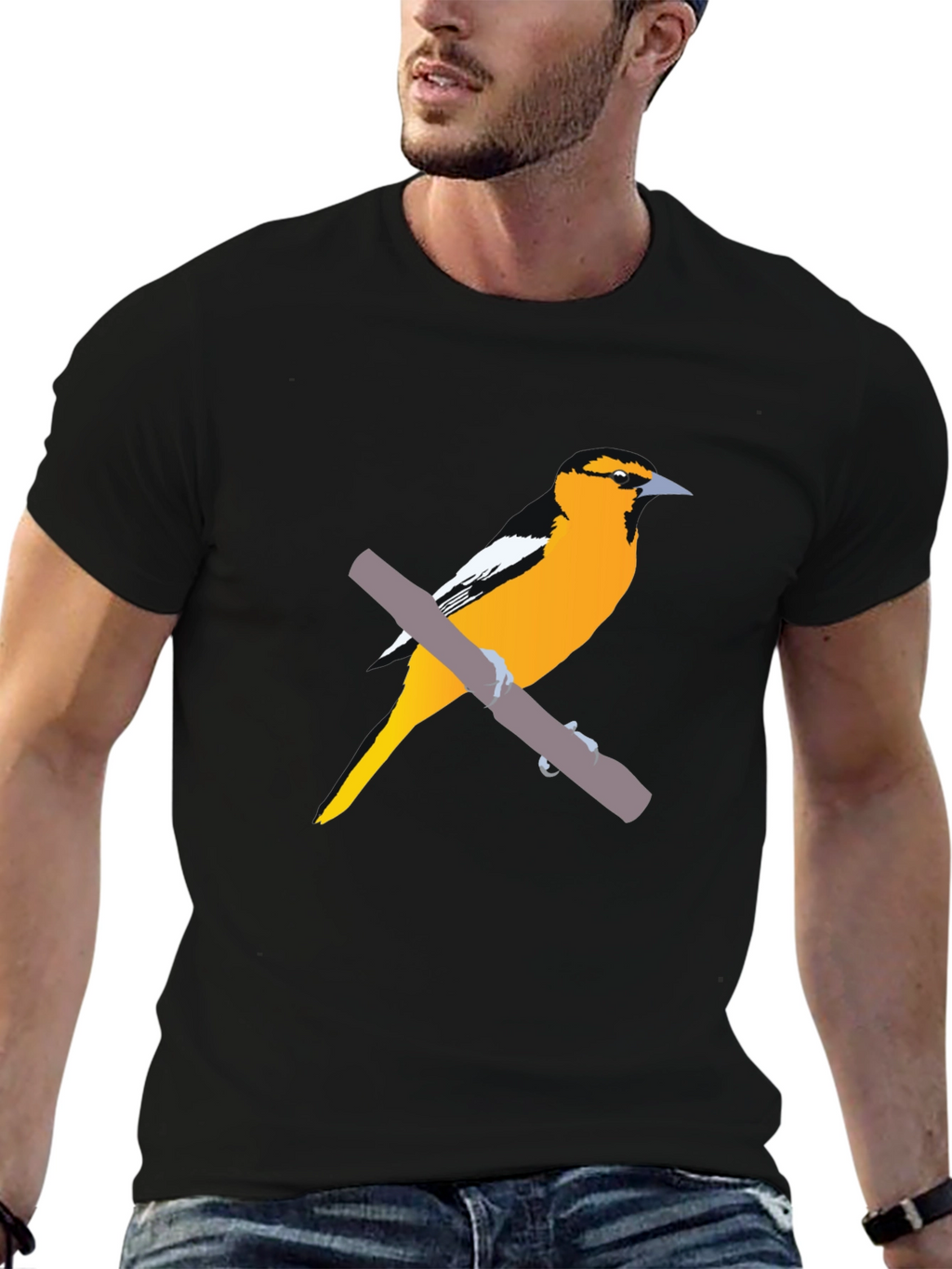 Oriole Bird Graphic Tee - Casual Style