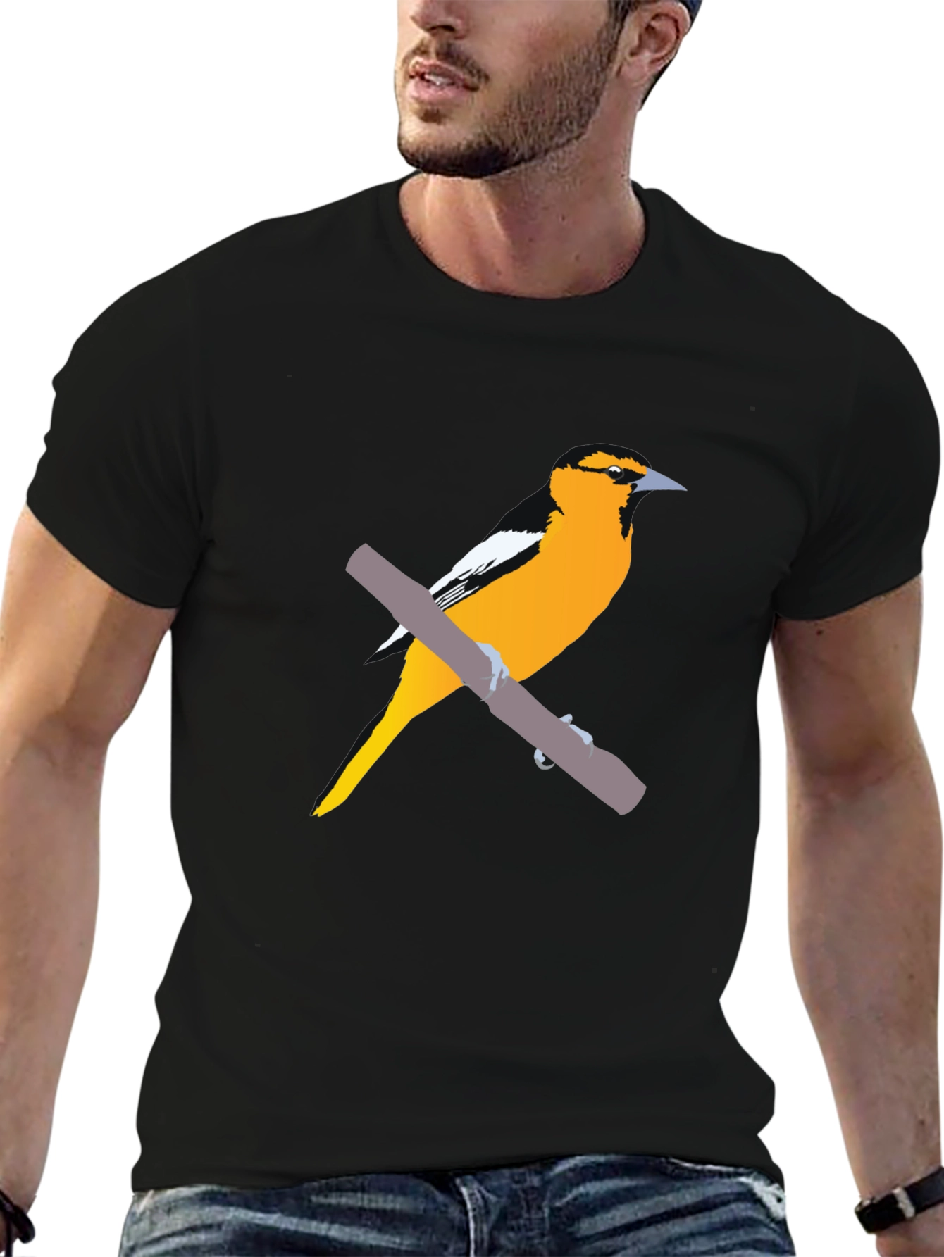 Oriole Bird Graphic Tee - Casual Style