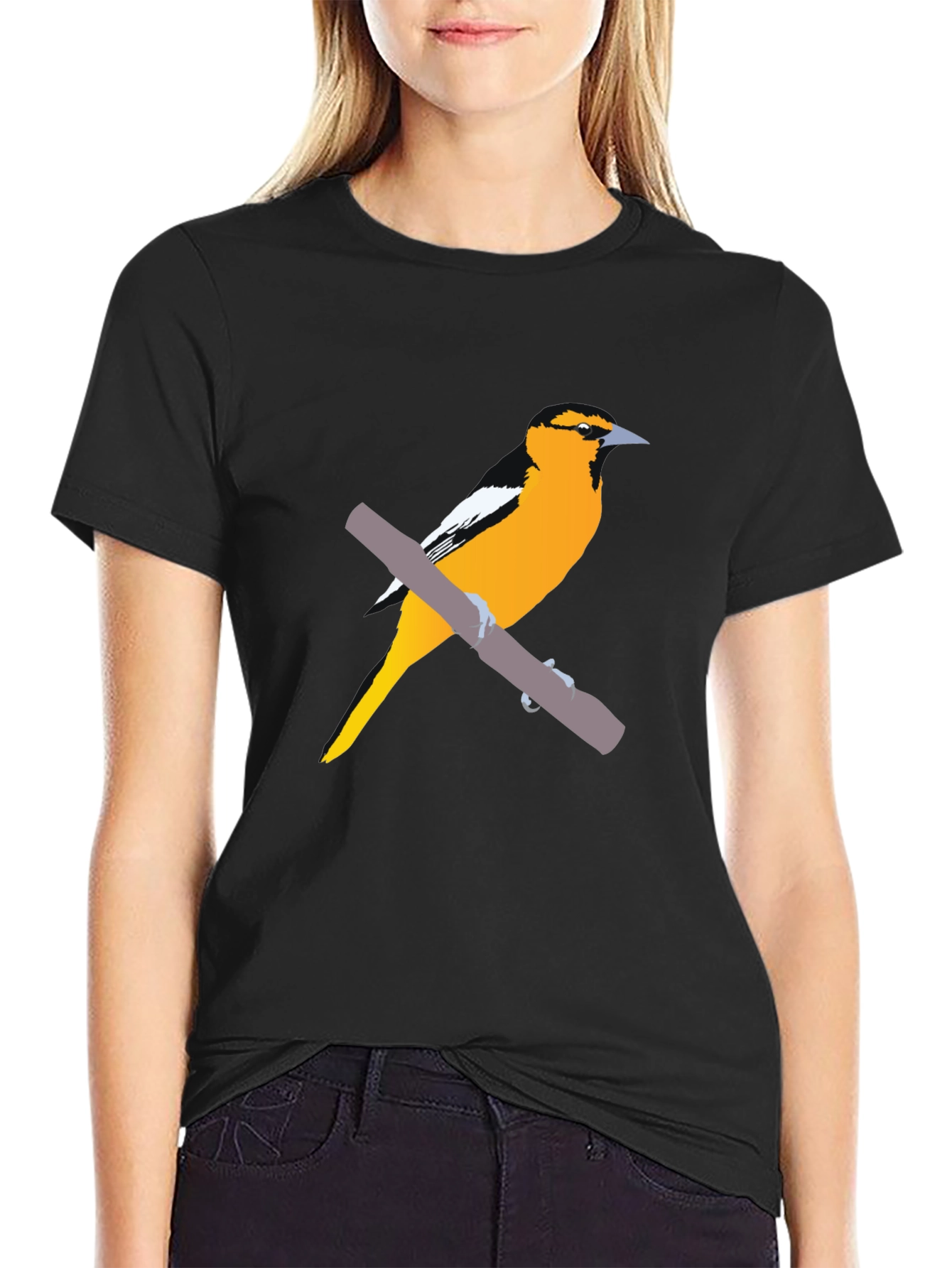 Oriole Bird Graphic Tee - Casual Style