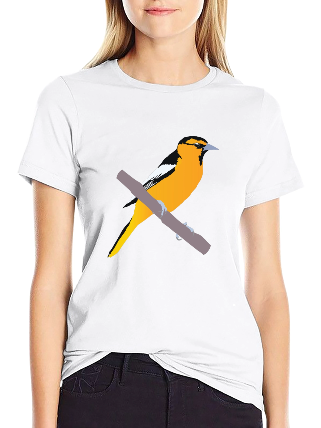 Oriole Bird Graphic Tee - Casual Style