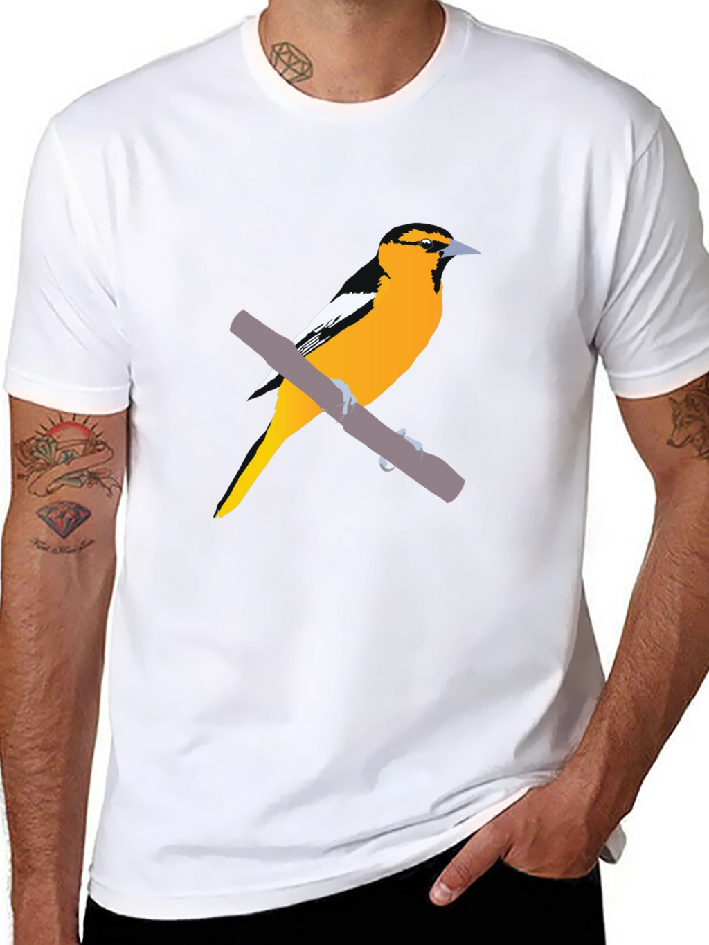 Oriole Bird Graphic Tee - Casual Style