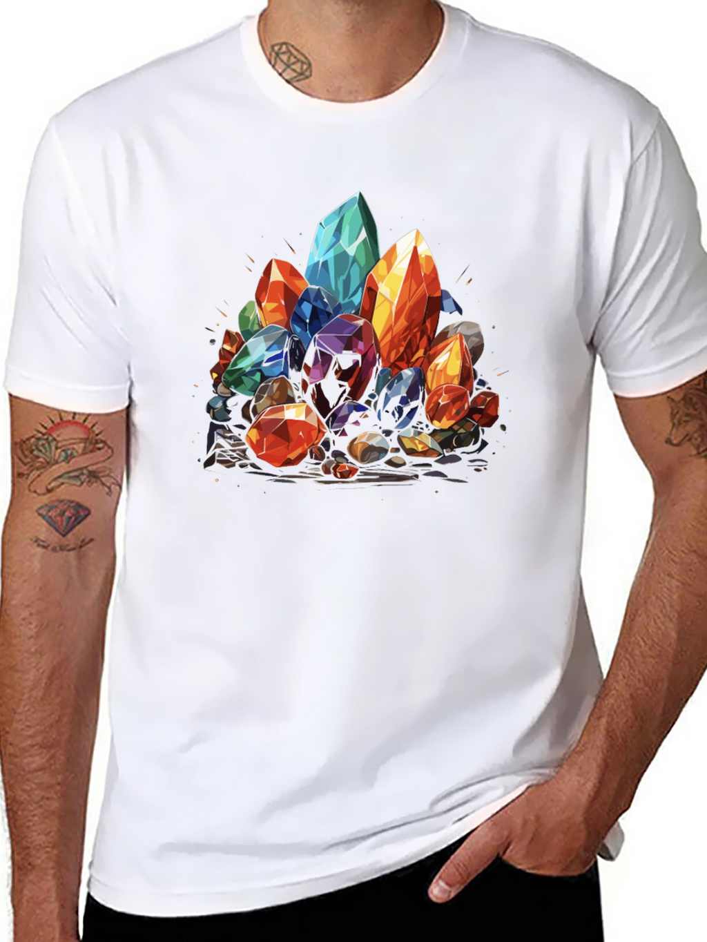 Crystal Cluster Graphic Tee - Modern Style