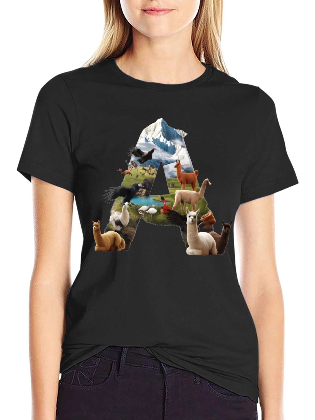 Llama Letter Graphic T-Shirt
