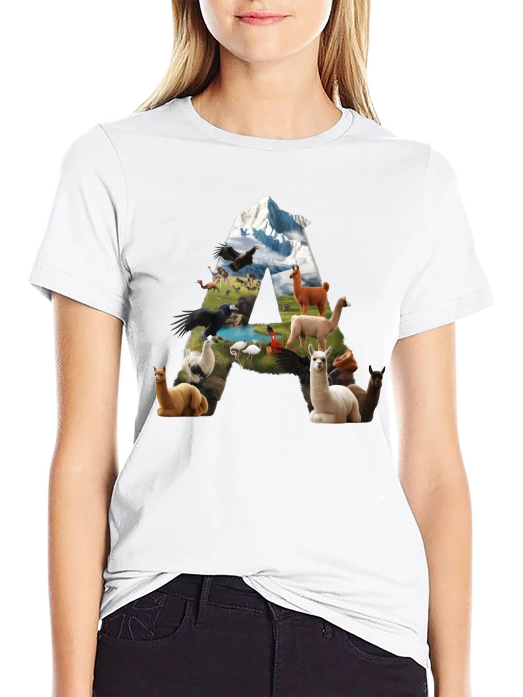 Llama Letter Graphic T-Shirt