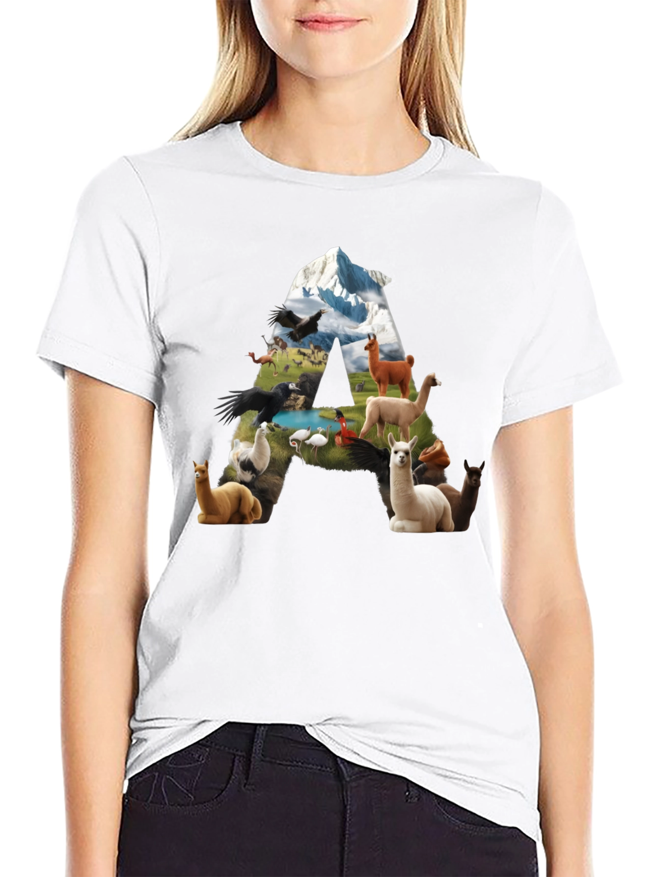 Llama Letter Graphic T-Shirt