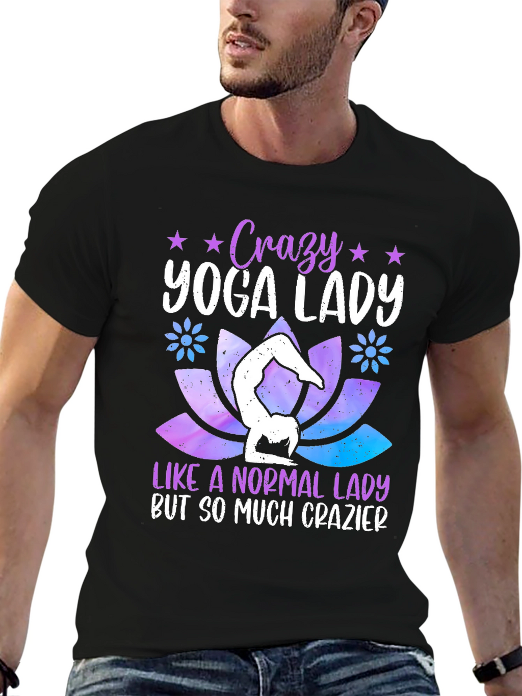 Crazy Yoga Lady Graphic T-Shirt