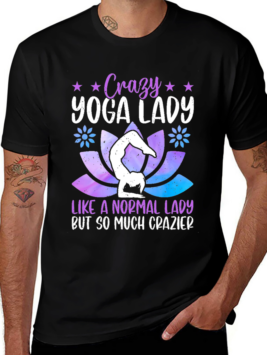 Crazy Yoga Lady Graphic T-Shirt