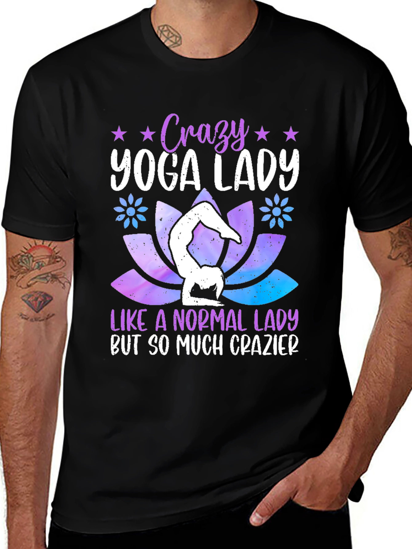 Crazy Yoga Lady Graphic T-Shirt