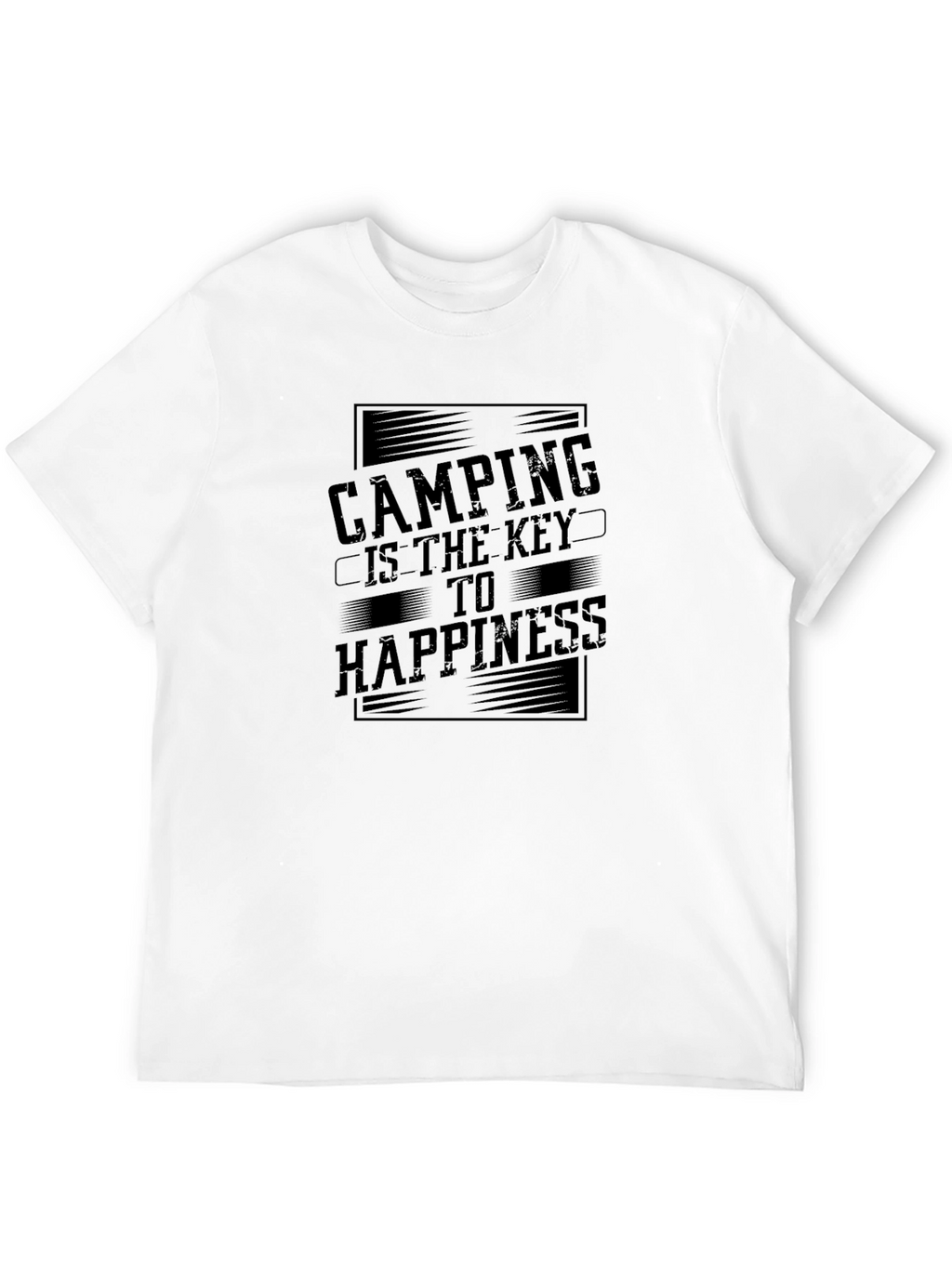 Camping is the Key to Happiness Black T-Shirt