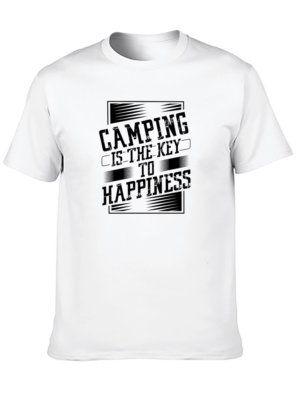 Camping is the Key to Happiness Black T-Shirt